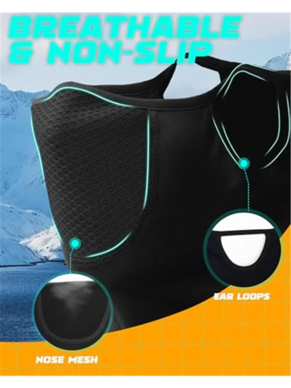 Unisex 3 in 1 Winter Thermal Balaclava Hood Face Mask with Ear Loops